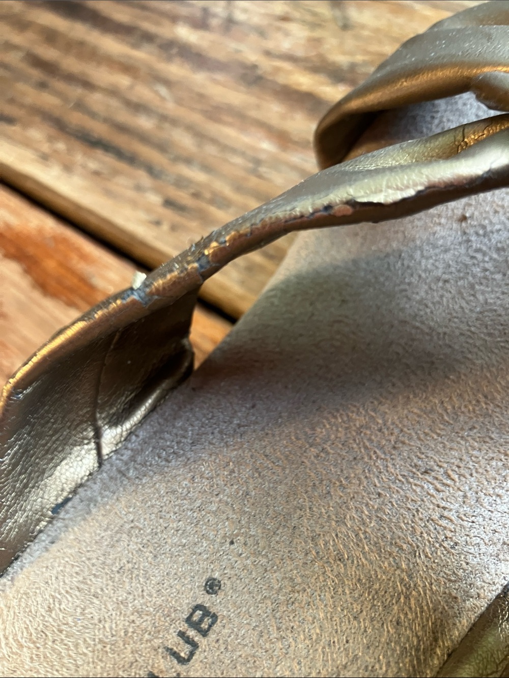 Montego Bay Club Metallic Gold Knot Slide Sandals - Picture 10 of 13
